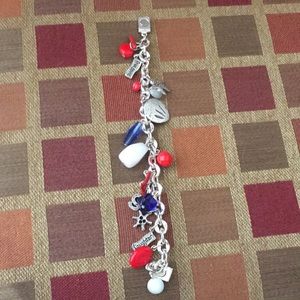 7” Chico’s Silver and RWB Charm Bracelet